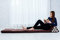 Leewadee Comfortable Japanese Floor Mattress - Thai Floor Bed With Triangle Cushion - Futon Mattress - XL Extra Long Thai Massage Mat, 225 x 50 cm, Brown Red, Kapok Filling