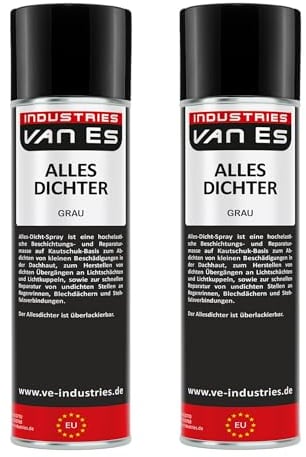 2x VE-INDUSTRIES Dichtungsspray: Allesdichter-Spray, Wasserfester Flüssigkunststoff Universal Dicht-Spray grau, 500 ml (Alles Dicht Spray)