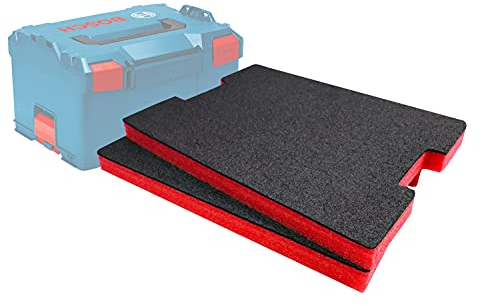 Shadow Foam L-Boxx Einsätze [Doppelpack] für Bosch L-Boxx 102-374 Schaumstoff für Sortimo L-Boxx Modular Werkzeugkoffer (30mm, Rot)