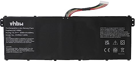 vhbw Akku kompatibel mit Acer Travelmate B117-M-P12K, B117-M-P24P, B117-M-P2QC Notebook (3200mAh, 15,2V, Li-Ion)