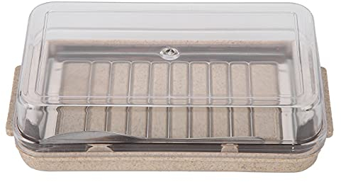 Fdit Butterdose, Butterschneidedose Butterschneider Edelstahl Butterdose mit Transparentem Deckel Butterdose mit Deckel für Küche(2#)