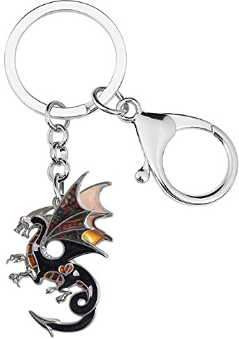 NEWEI Emaille Drachen Schlüsselanhänger Schlüsselanhänger für Damen Mädchen Kinder Tasche Charms (Kaffee)