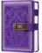 Vintage Lock Diary Locking Journal for Women Men Leather Journal with Lock Refillable Personal Diary with Combination Lock Locked Journal with Pen Holder, 7.8 × 5.6 inches, Purple