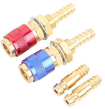 Yosoo Health Gear Wassergekühlte & Gas Adapter Schnellkupplung, 2 stücke 8mm Gas Schnellkupplung, Rot und Blau Schnellverbinder-Set, für MIG TIG Welder Fackel verwendet Werden
