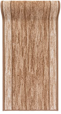 Mazovia Läufer Flur 100x825cm Braun Klassisch 90er-Retro Weich rutschfest | Teppichläufer für Küche Waschküche Schlafzimmer Wetterfest Pflegeleicht Gummiunterseite Kurzflor Lang Verkauf pro Meter