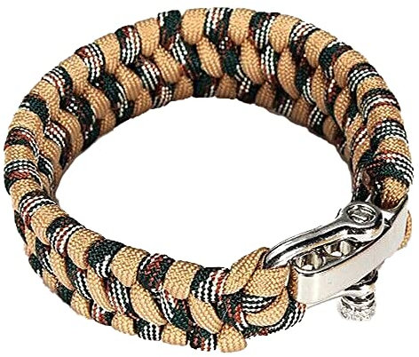 SagaSave Braccialetto di sopravvivenza in paracord, per emergenze, paracadute, con fibbia regolabile, per viaggi, campeggio ed escursioni