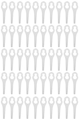 50Pcs Grass Trimmer Blades Replacement Weed Eater Blades Edger Lawn Tool Accessory for Bosch ALM 28 / ALM 30 / Art 23 Accu/Art 23 U(White)