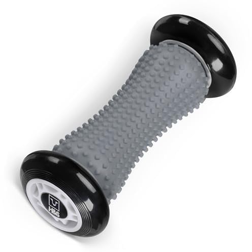 H&S Foot Massage Ball Roller - Muscle Roller Stick for Fascia and Feet - Silicone Exercise Roller Massager with Nubs for Stress Relief and Relaxation - Grey