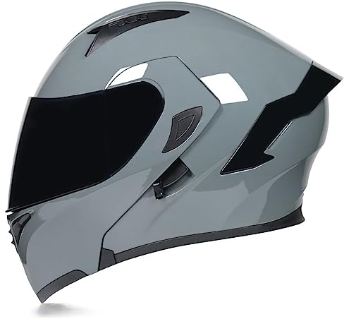 Motorradhelm Klapphelm Integralhelm ECE ZertifiziertVerkehrssicherheit, Robuster Leiser Motorrad Helm, Rollerhelm Sturzhelm mit Doppelvisier Sonnenblende, Damen Herren Erwachsene
