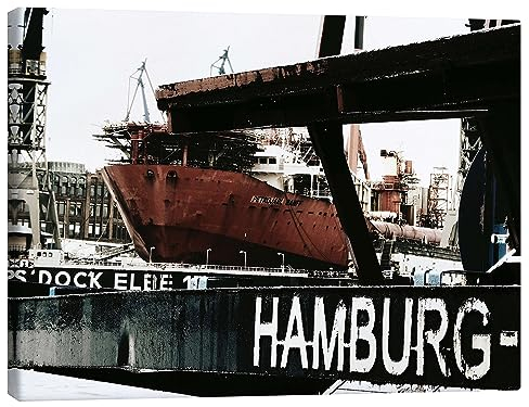 Posterlounge Hamburg Hafen Leinwandbild von Nestwick 70 x 50 cm Wandbilder Wanddeko