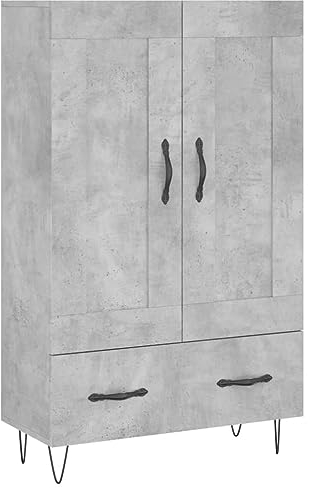 vidaXL Highboard, Sideboard mit viel Stauraum, Mehrzweckschrank Anrichte, Kommode Schrank für Wohnzimmer, Modern, Betongrau Holzwerkstoff
