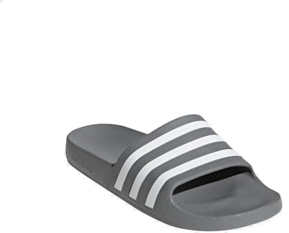 adidas Aqua Adilette Badelatschen (Grey/White, EU Schuhgrößensystem, Erwachsene, Numerisch, M, 44.5)