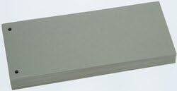 Trennstreifen grau, 10,5 x 22,8 cm, 190g/qm Karton, gelocht, 100 Stück
