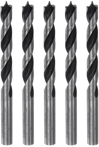 sourcing map 5pcs Brad Point Drill Bits 9mm Precise Cutting with Brad Point Tip for Woods