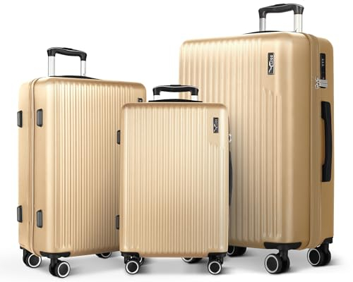 LUGG 71,1 cm ABS-Gepäck mit TSA-Einkerbung, Aluminium-Trolleygriff, 360° drehbare Räder, wasserabweisendes und langlebiges Material, kompatibel mit Fluggesellschaften (75 x 30 x 49 cm), Sunset, 116,