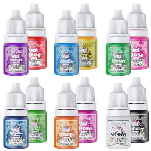 Lebensmittelfarbe Gel - Fidton 12 Farben Hochkonzentrierte Lebensmittelfarben, Food Coloring Set für Lebensmittel Farben, Fondant, Essbare Tortendeko, Eier Färben, Backen, Glasur, Makronen - 6 ml