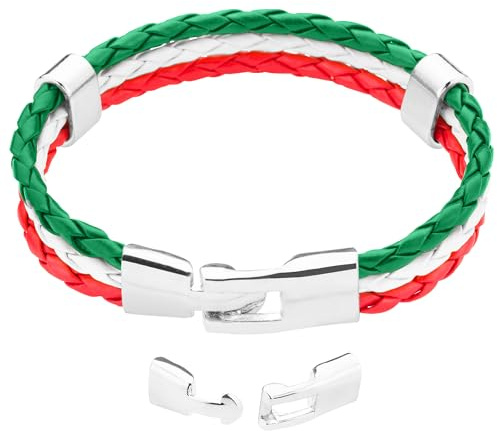 Taffstyle Armband Armreif geflochten Leder Fahne Motiv Fussball EM WM Fanartikel Land Flagge Ärmel Schmuck Damen oder Herren