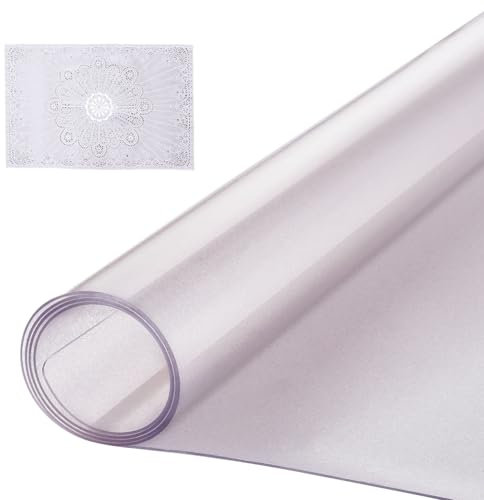 VEVOR Plastic Table Cover, 36 x 60 Inch 1.5 mm Thick Frosted Rectangle PVC Desk Mat Protector, Waterproof & Easy Cleaning Pad Tablecloth, for Office, Dresser, Dining Room, Night Stand