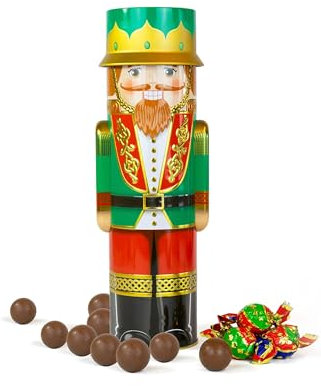 Nutcracker Tin Gift Set - Luxury Chocolates Gift Box filled with Milk Chocolate Truffles, Posh Christmas Chocolate Gifts for Him or Her - Festive Confectionery Sweets Selection, 350g