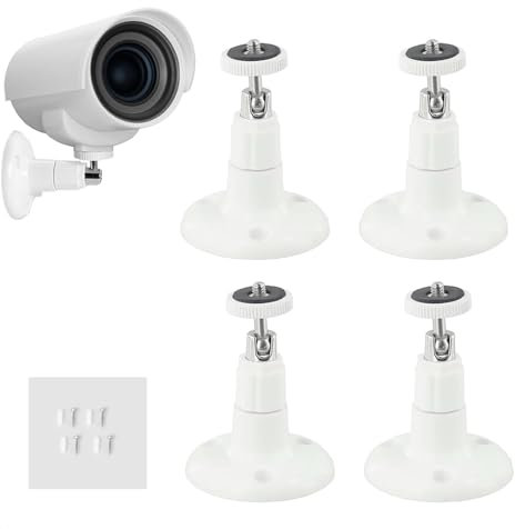 4 Pcs Ring Camera Mount, Wall Mounted Camera Brackets, Ring Stick Up Camera Mount, 360 ° Adjustable Camera Brackets, Easy to Install, Suitable for Indoor and Outdoor Circular Monitoring