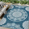 Famibay Großer Outdoor-Teppich für Garten, wasserdicht, wendbar, 180 x 270 cm, Kunststoff, Strohteppich, Terrassenteppich, UV-beständig, tragbar, für Innenbereich, Wohnmobil, Balkon, Picknick, Blau