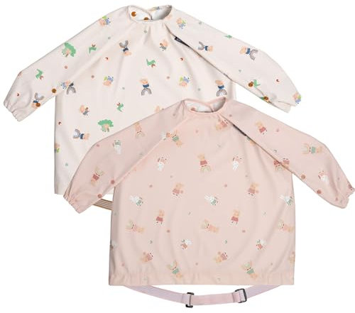 BIBaDO Langärmeliges Baby-Lätzchen für Babys und Kleinkinder von 6–36 Monaten, LED-Entwöhnungs-Lätzchen, leicht abwischbar, weich und wasserdicht