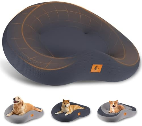 ESCRODOI Orthopädische Hundebetten für große/mittelgroße Hunde, 22,9 cm dick, aus reinem Memory-Schaum, mit abnehmbarem, waschbarem Bezug, wasserdichte Couch, Haustierbett, 60D hohe Dichte, kaufest,