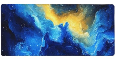 Galaxy-Mauspad, Nebel-Schreibtischunterlage, Gaming-Schreibtischunterlage, genähte Kanten, rutschfestes Gummi, 40 x 90 cm