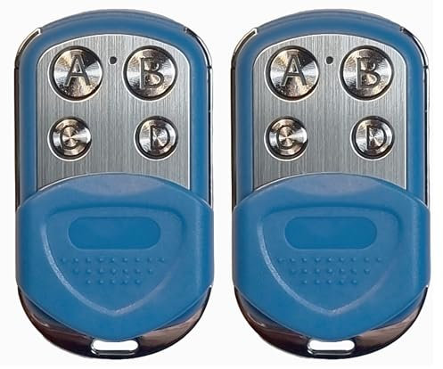 AG MATIC Lot de 2 télécommandes pour porte de garage MHOUSE | GTX4 | GTX4C | TX3 | TX4 | Rolling Code 433,92 MHz (bleu)