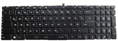 RTDPART Laptop-Tastatur mit Hintergrundbeleuchtung für MSI Creator 17-A10 Creator 17 A10SD A10SE A10SF A10SFS A10SGS MS-17G3 Deutsch GR Schwarz Neu