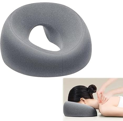 Cadoal Massage Headrest with Hole for Massage Table, Face Down Pillow Cradle Cushion for Beauty Bed Mattress Eye Surgery Recovery SPA Sleeping with Memory Foam and Washable Cover