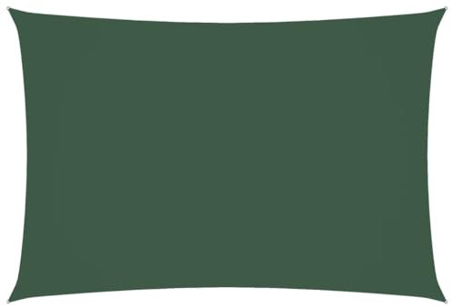 KLYEON Parasole a Vela Oxford Rettangolare 3x5 m Verde Scuro Ombrelloni e parasole