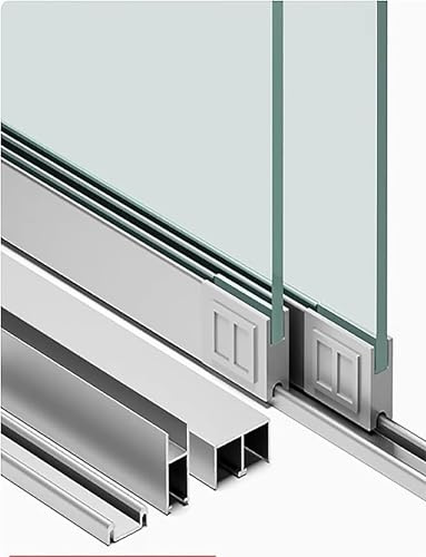 Generisch 8 mm Aluminium-Glas-Schiebetürschiene for Schränke, Bücherregale, Wein- und Vitrinen. Kompatibilität mit Acrylglas(Silver,180cm)