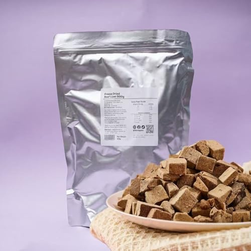 Waita Freeze Dried Beef Liver Cubes Dog Treats & Cat Treats 500g | 100% Beef Liver | High Protein Natural Treats | Grain Free | Single Ingredient Training Rewards & Meal Topper