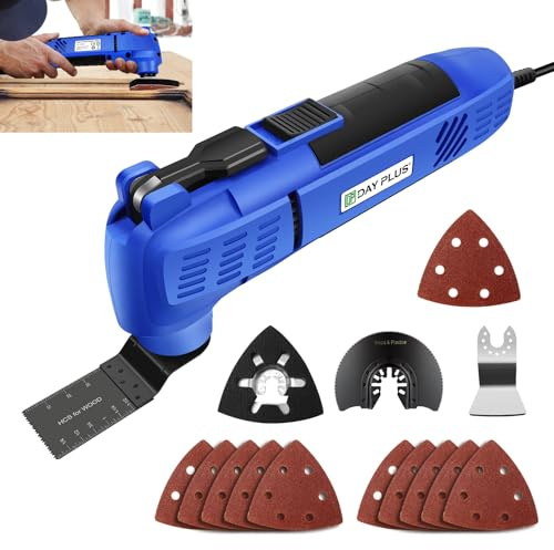 300W Oscillating Multi-Tool Kit, 22000RPM Electric Corded Multi Tool, 3° Oscillation Angle, Tool-Free Blade Change, Multifunctional Oscillating Tool for Sanding, Cutting, Scraping, Grinding