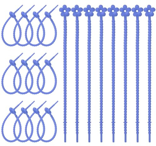 sourcing map 20 Pcs Silicone Cable Ties, Silicone Zip Ties, Reusable Twist Straps Food Bag Cord Organizer for Kitchen Home Food Snack Bread Candy Office Travel, Dark Blue
