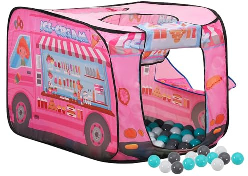 WGYHOME Kinder-Spielzelt mit 250 Bällen Rosa 70x112x70 cm – Polyester-Zelt mit Stahlgestell, ballspielgeeignet, für Indoor-Spielplatz & Wohnzimmer, ab 3 Jahren