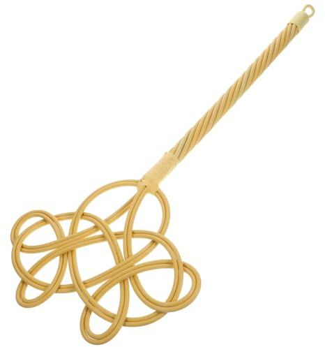 JOINPAYA Batteur à Tapis en Rotin Imitation, Manche Long Tissé PP, Outil de Dépoussiérage Maison pour Couette, Tapis et Matelas, Nettoyeur Poussière et Léger, 1 Pièce