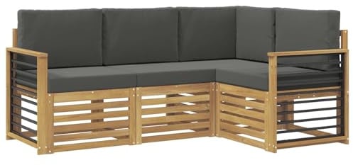 vidaXL Sofagarnituren 4 pcs Weiß und Anthrazit 187,5 x 128,5 x 73 cm, Garten Lounge Set, modernes Sofa, gemütliche Terrassenmöbel für die perfekte Sitzgelegenheit