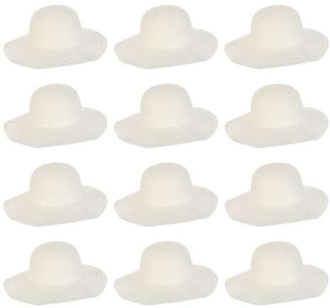 Alasum Sombreros de Paja DIY 12 Unidades, Transpirables ala Ancha, Diseñados para Adultos en Reuniones y Actividades al Aire Libre