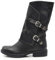 IF Fashion Scarpe da Donna Stivali Stivaletti Biker Fibbie Anfibi Polpaccio Largo G620 Nero 37