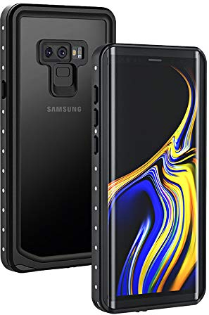 Lanhiem kompatibel mit Samsung Galaxy Note 9 Hülle, IP68 Wasserdicht Handyhülle 360 Grad Schutzhülle, Stoßfest Staubdicht Outdoor Panzerhülle mit Eingebautem Displayschutz, Schwarz