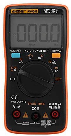 AN8008 Multimetro Digitale True-RMS AC DC Voltage Amperometro Corrente Ohm Meter Test Diodi Transistori Temperatura Rosso