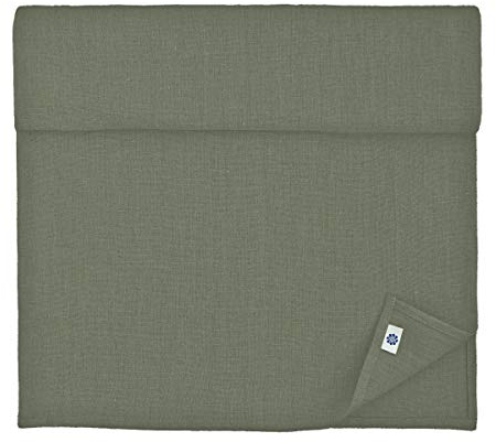 Linen & Cotton Tischläufer Stoff Tischband Tischdeko Hygge 100% Leinen, Grau (40 x 150 cm) Rechteckig Läufer Tisch Esstisch Deko für Home Küche Abendessen Brunch Weihnachten