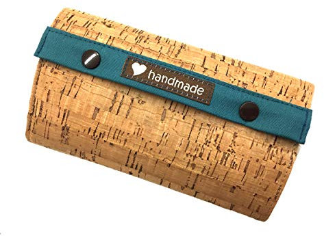 Geldbörse - Kork/Punkte - petrol