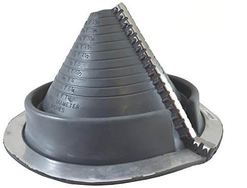 Dektite Dachrohr, rund, rund, Durchmesser 5,1 cm – 18,6 cm, Grau
