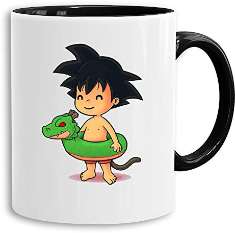 Goku Swim - vaso cafetera regalo Mug Son Ruffy Luffy Zoro Saitama One Dragon Master Goku Ball Vegeta Roshi Piece Db, Farbe2:Blanco