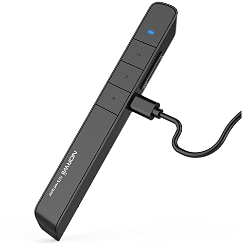 【Rechargeable】 NORWII N75 Pointeur Rechargeable 100m, Présentateur sans Fil Hyperlink Rechargeable Powerpoint Présentation à Distance Clicker 2,4 GHz (Noir)