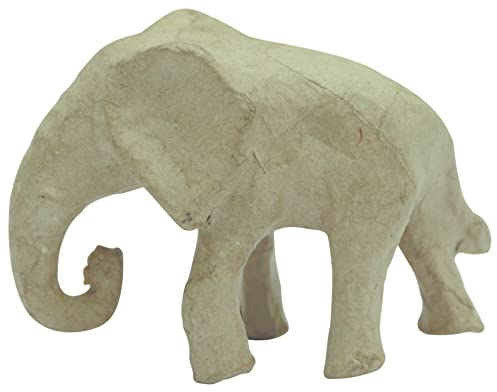 Décopatch AP186C - Figur aus Pappmaché, afrikanischer Elefant, 12x6,5x8cm, 1 Stück Elefant aus Afrika