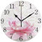 Mnsruu Orologio da parete rotondo a forma di fiore di loto rosa silenzioso senza ticchettio, per camera da letto, soggiorno, ufficio, scuola, decorazione per la casa